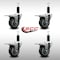 Service Caster 3.5'' SS Thermoplastic Rubber Swivel 1-1/8'' Expanding Stem Caster Set Total Lock Brake, 4PK SCC-SSEXTTL20S3514-TPRB-118-4 - alternate 2